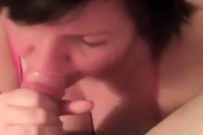Chubby gives BJ fucked then cum on her ass