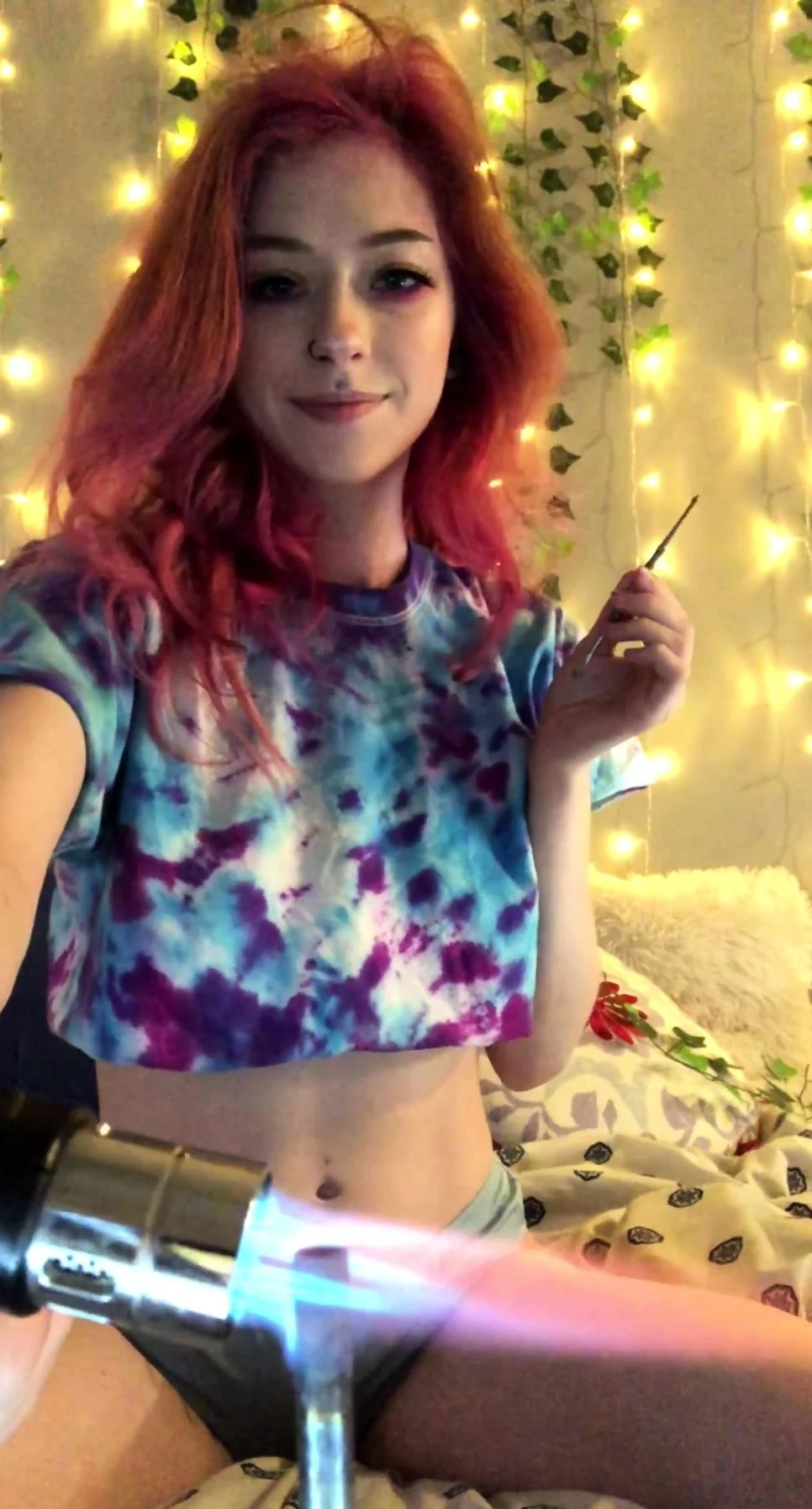 European amateur redhead masturbates on webcam