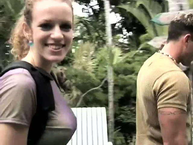 Skinny teen with big natural tits gets fucked on her campus tour