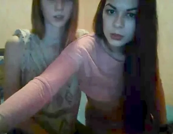 Two Girls kissing on Webcam