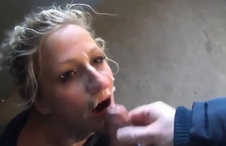 Nasty girl need to walk in public with face full of cum