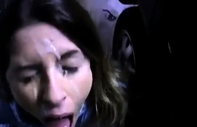 Amateur Mom face drenched in cum in parking garage