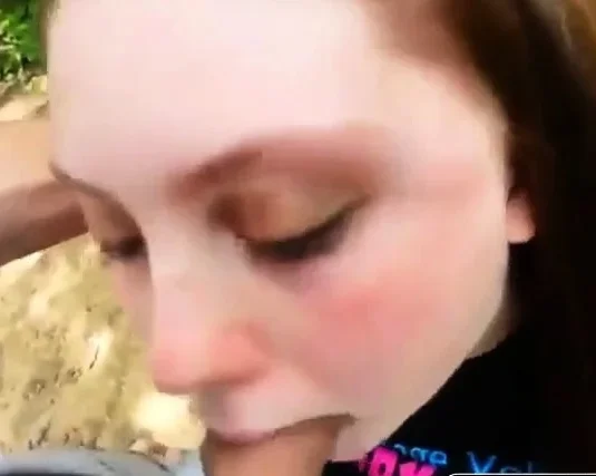 Busty girl roadside bj and cum