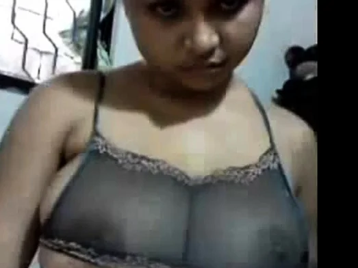 young indian shows her huge tits in webcam