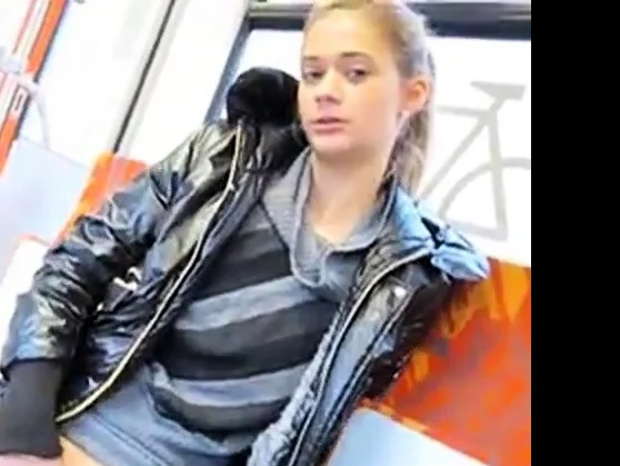 Anna public flashing masturbating at train