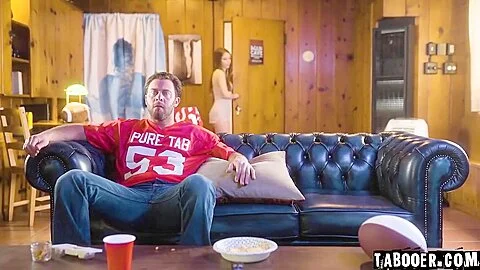 Horny Stedaughter Charly Fucks Her Step-dad During The Big Game