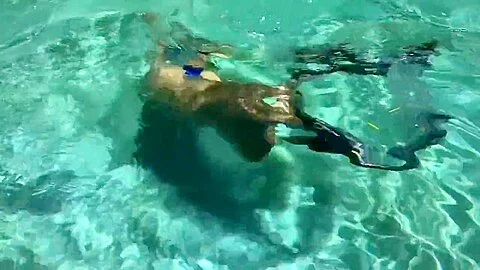Silver Speedo Fins Underwater Swimming