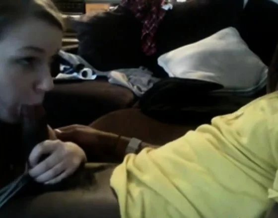 Blonde blows her friend's big black dick