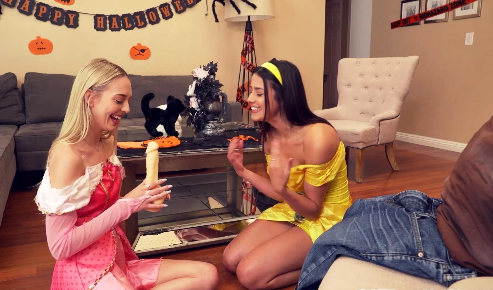 Naughty blonde and her BFF sucked dildo