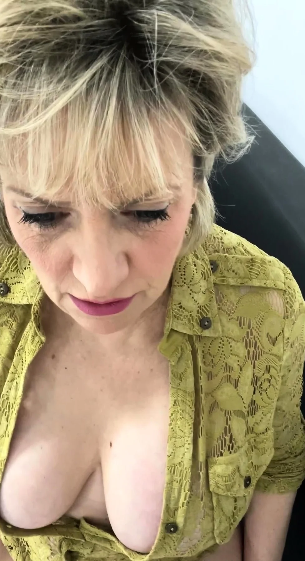 Big Boobed Blonde Masturbates With A Dildo In The Bathroom