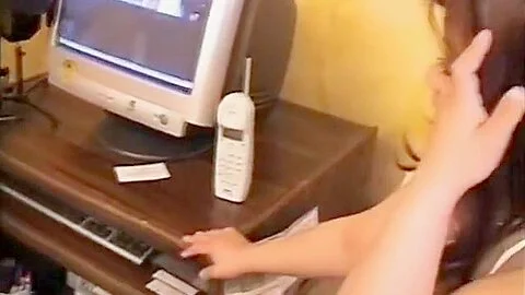 Nasty midget gets her little body stuffed with two hard cocks