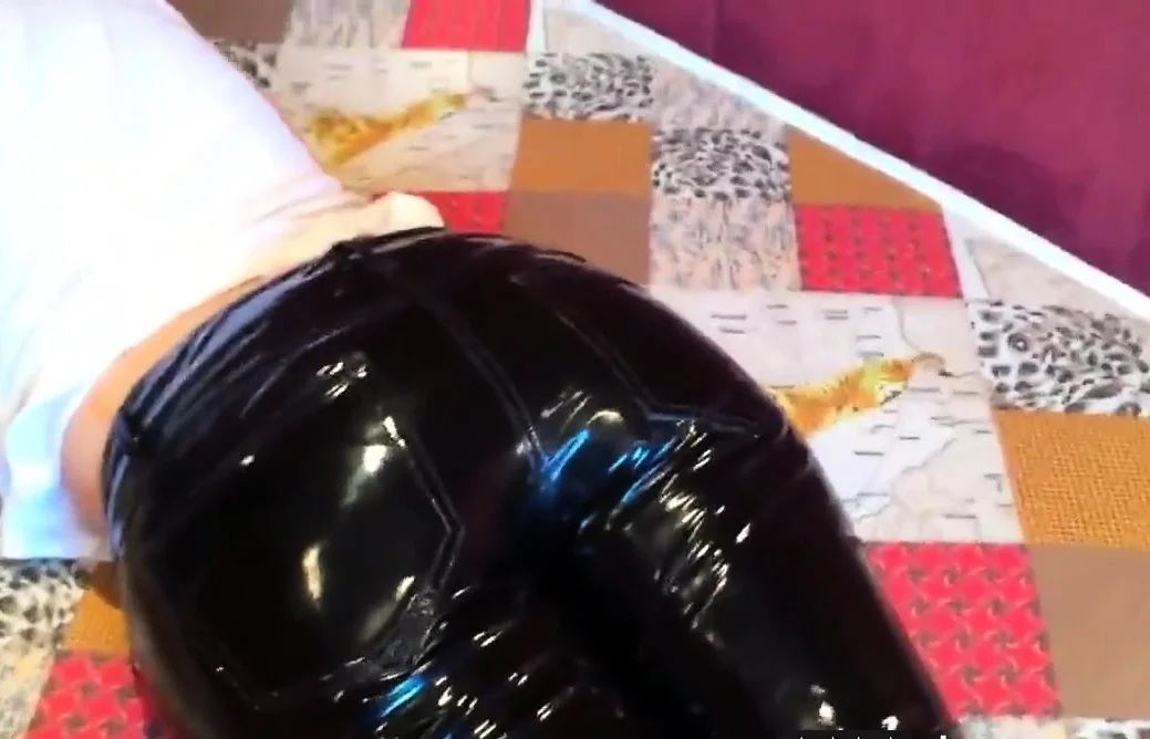 Squeezingmy  ass in shiny vinyl pants