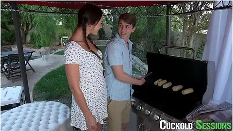 CuckoldSessions - Innoncent BBQ Turns To My HOT GF Cucking Me Hard By Fucking 4 Dicks