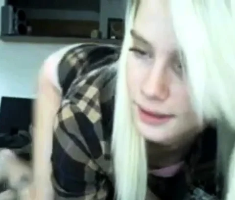 Slim blonde teen on cam