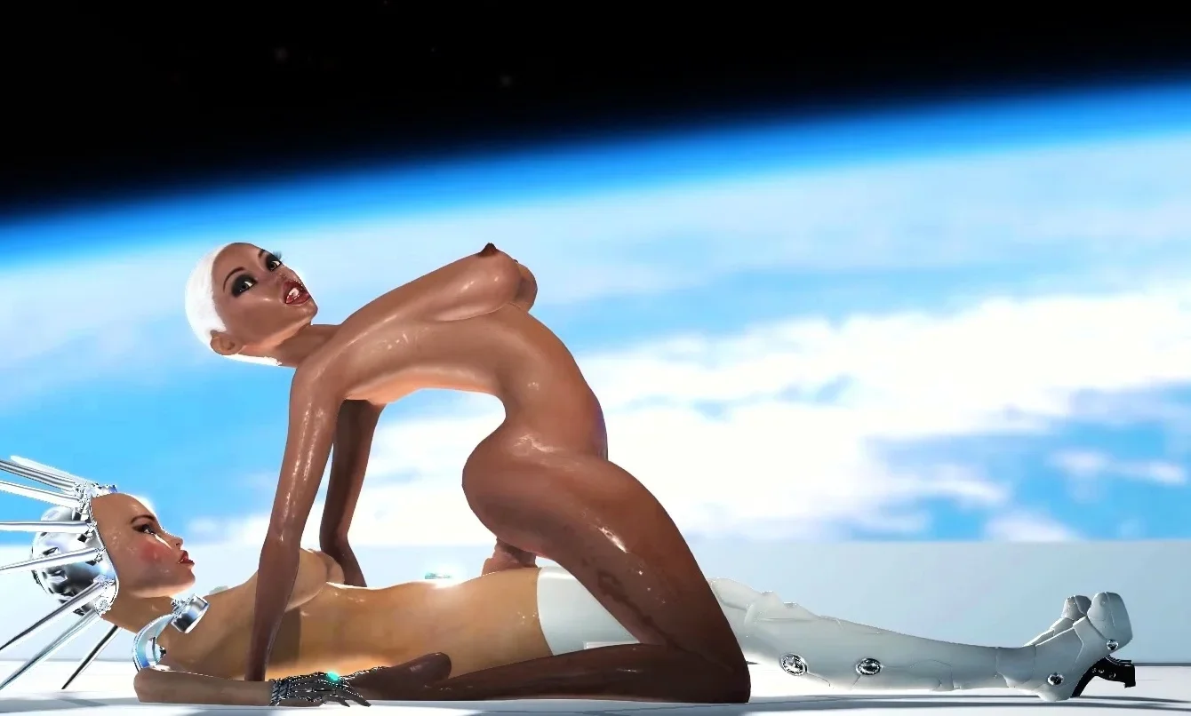 Super sexy android dickgirl fucks a hot ebony on a spaceship