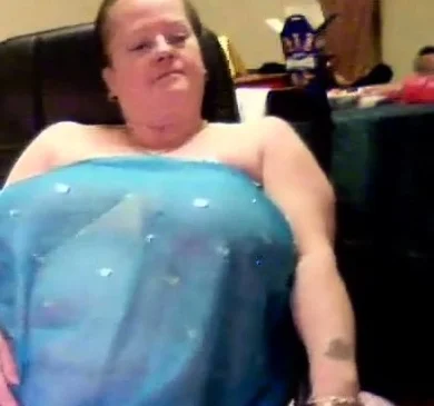 Ugly and obese granny exposes her disgusting fat body