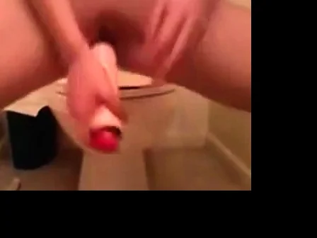 Teen bates with toy in public bathroom