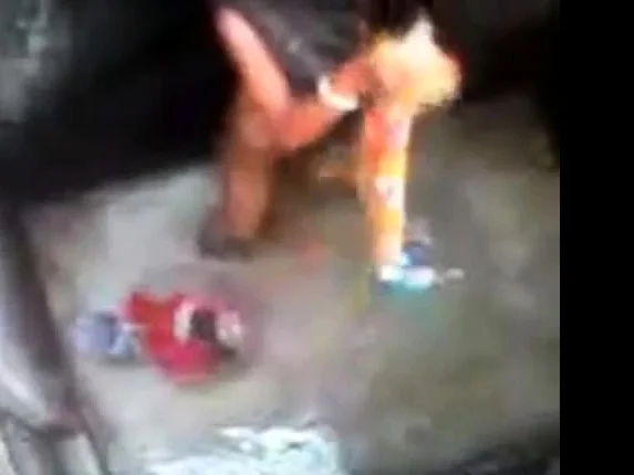 neighbor girl bathing