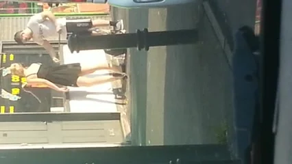 Cleaning the shop window upskirt