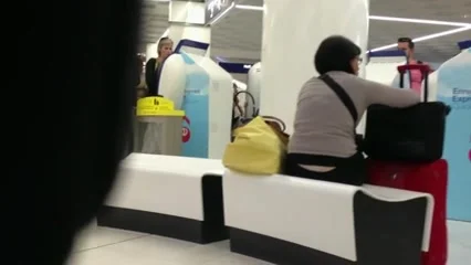 Nice White Thong - Waiting at the airport - I