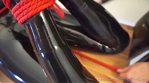 Kinkyrubberworld - Elise Graves - Playing With Latex Lea In Bondage