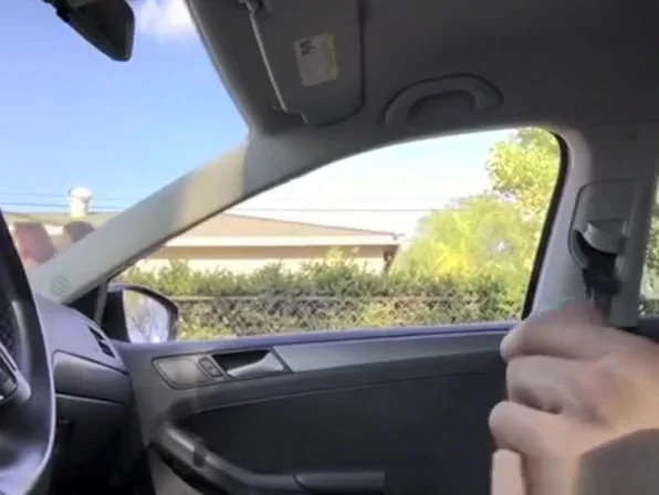 Guy flashes cock to brunette teen 18+