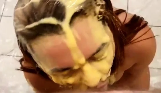 POV blowjob footjob handjob with Karla Kush eating cum
