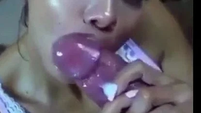 Sucking and Swallowing Big Cock at Home
