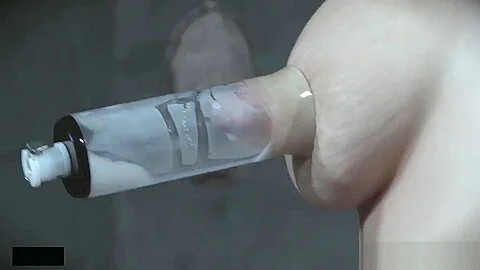 Restrained sub toyed in both holes by her dom