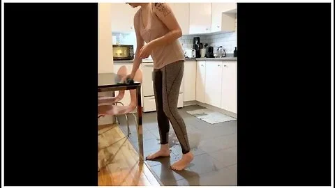 Casually Wetting In The Kitchen