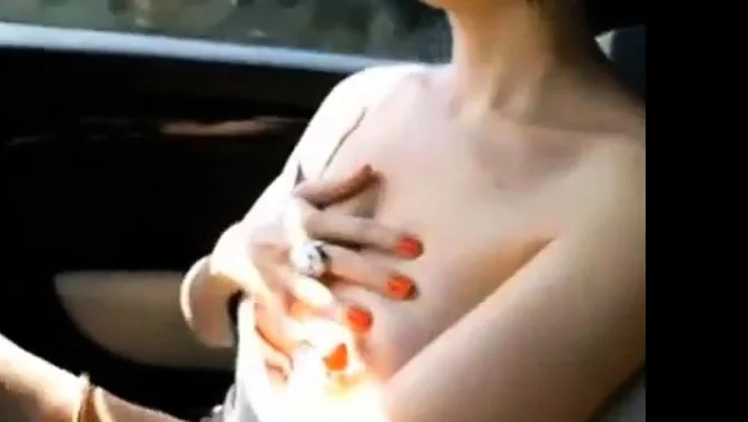 Flash And Masturbate In Car While Driving