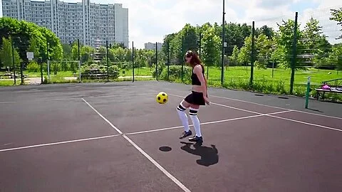 Jeny Smith playing some football