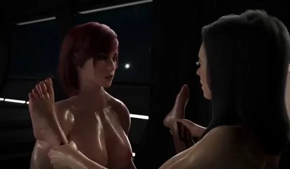 Hot 3D redhead licking a pussy while getting fucked