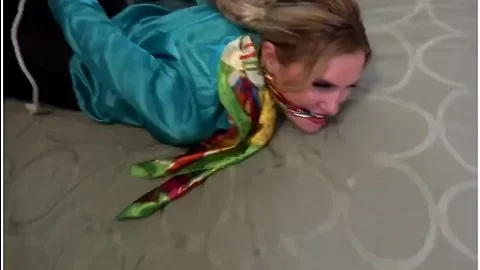 Tied Up With Rope And Gagged With Silk Scarf