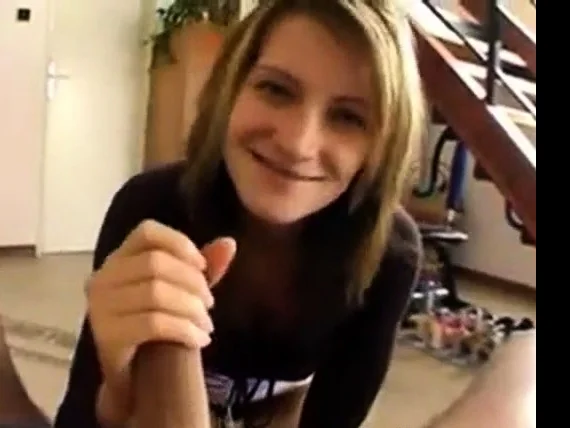 Really Pretty Slut Gives An Old Fashioned Handjob