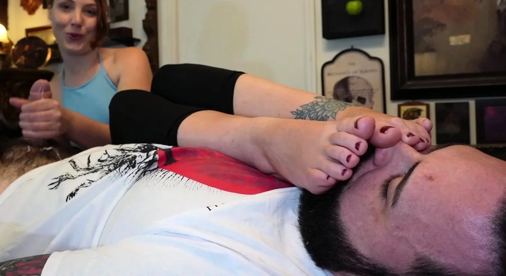 Ally kay femdom and foot fetish with horny boyfriend