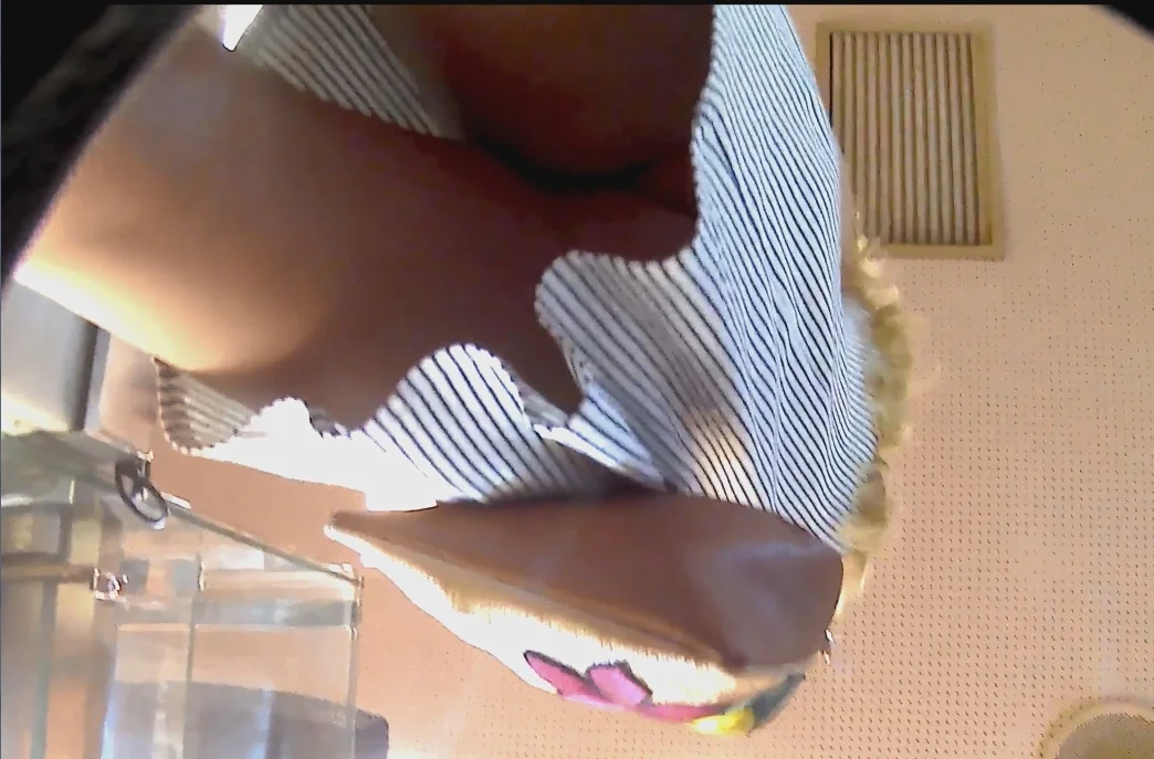 Buying bread upskirt