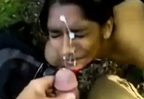 Indian girl gets a facial outdoors