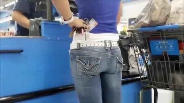 Woman shopping in tight jeans