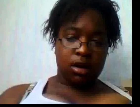 Ebony shows big tits on webcam