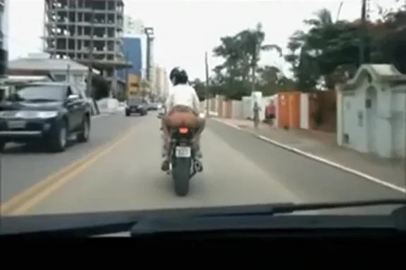 No panties in motorcycle