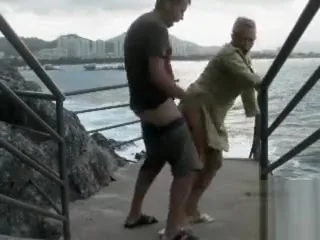 Pounding her love hole by the sea