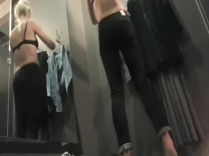 Chav girl tries out some new clothes