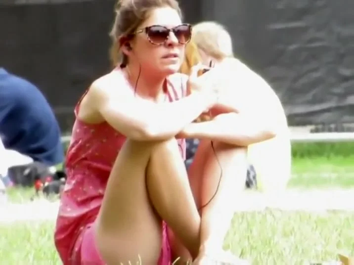 Seagull walks in front of an upskirt