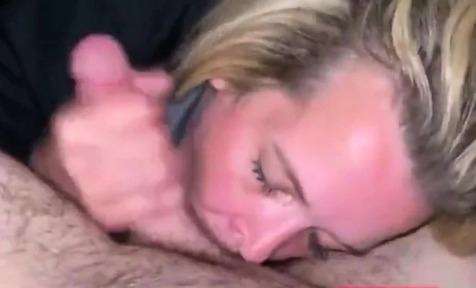 Cheating Blonde Girl Blowjob in Car
