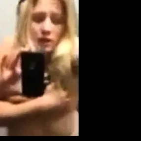 Blonde girl fucked in changing room and swallows cum