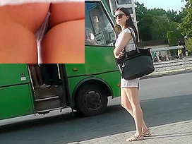 Ass in thongs looks hot in one of the best upskirt video