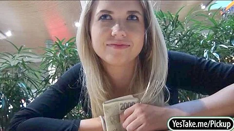 Real dilettante Eurobabe Violette Pink group-fucked for cash