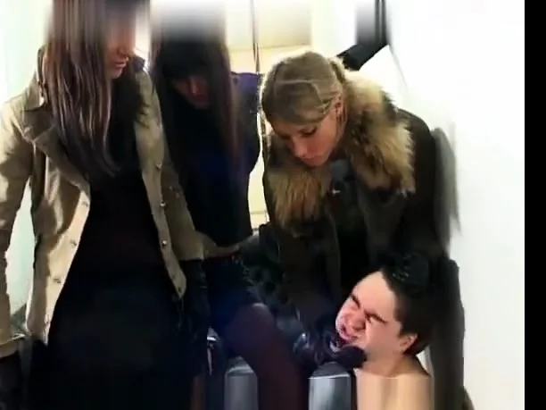 BDSM femdom cfnm beauties wank off a dude