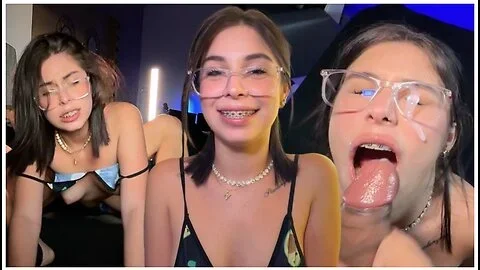 Orgasmic 18yo Nerdy Girl With Shaking Legs While Fucking And Cum On Her Glasses